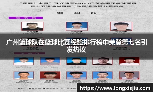 广州篮球队在篮球比赛经验排行榜中荣登第七名引发热议